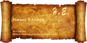 Hanus Efraim névjegykártya